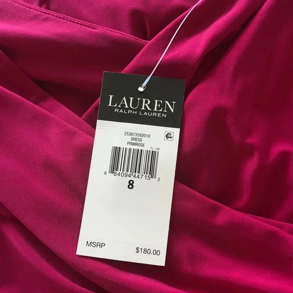 Pink Ralph Lauren Cold-Shoulder Jersey Gown - Picture 9 of 12